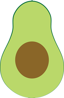 Simplified Avocado Graphic PNG with transparent background