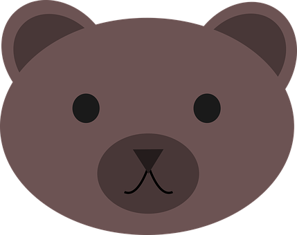 Simplified Bear Face Graphic