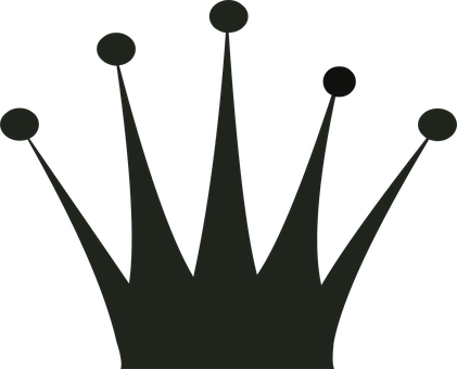 Simplified Black Crown Graphic PNG with transparent background