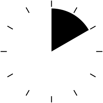 Simplified Blackand White Clock Face PNG with transparent background