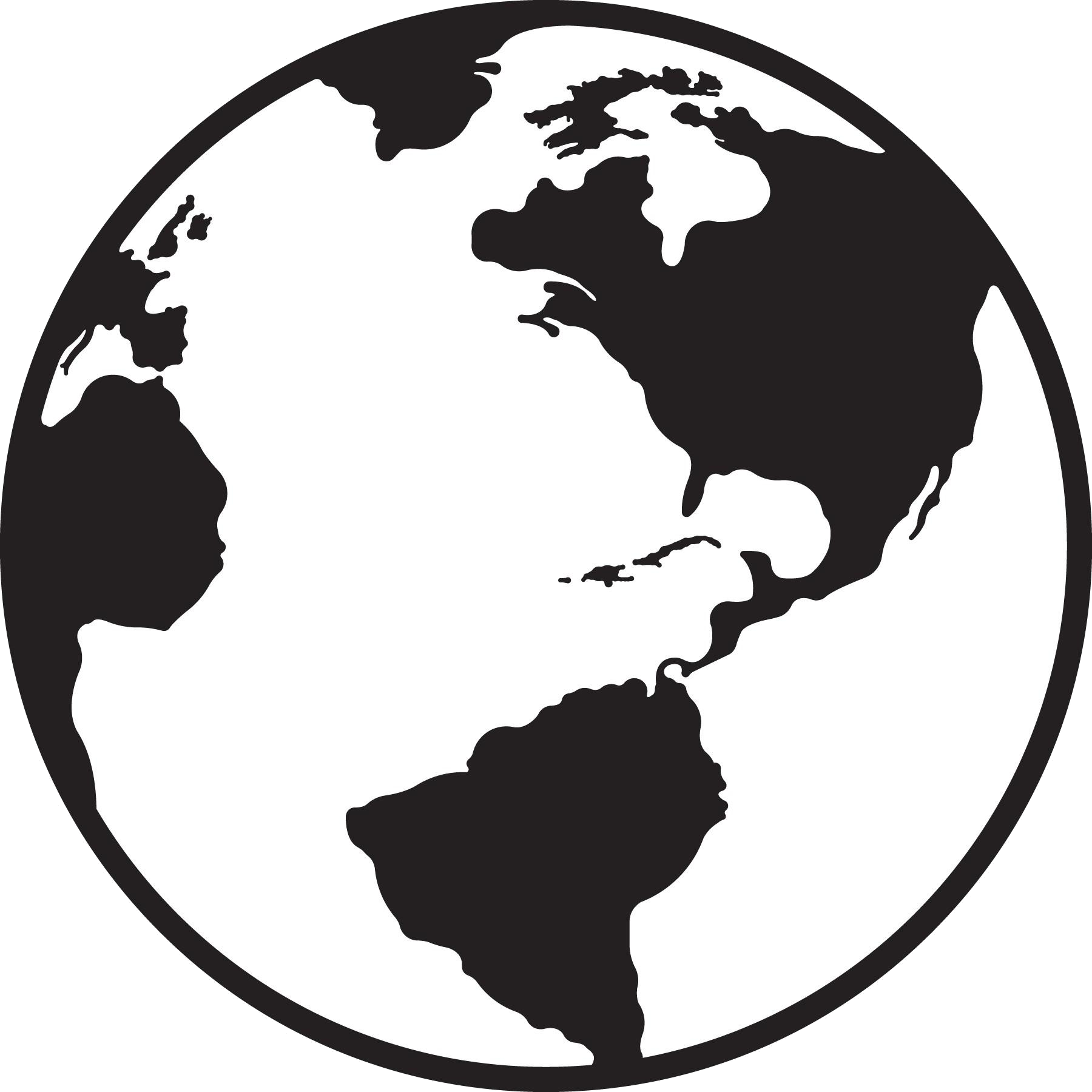 Simplified Blackand White Earth Graphic