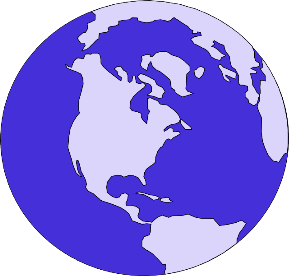 Simplified Blue Globe Vector