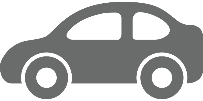 Simplified Car Silhouette PNG with transparent background