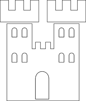 Simplified Castle Drawing PNG with transparent background