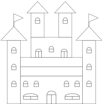 Simplified Castle Illustration PNG with transparent background
