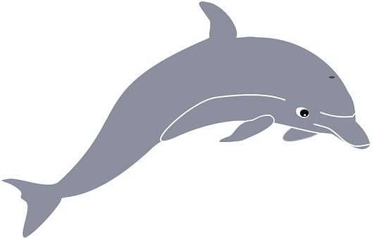 Simplified Dolphin Illustration PNG with transparent background