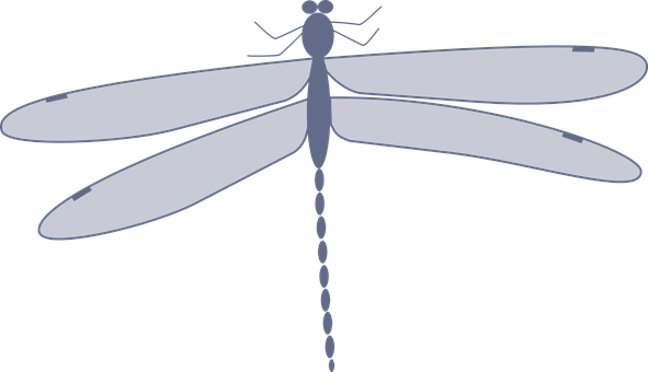 Simplified Dragonfly Silhouette PNG with transparent background