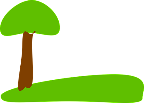 Simplified Green Tree Vector PNG with transparent background