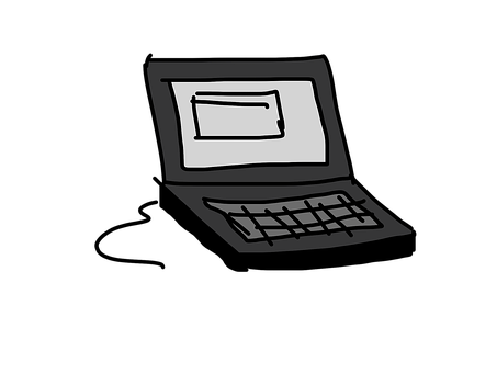 Simplified Laptop Illustration PNG with transparent background