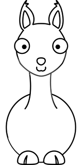 Simplified Llama Cartoon Illustration