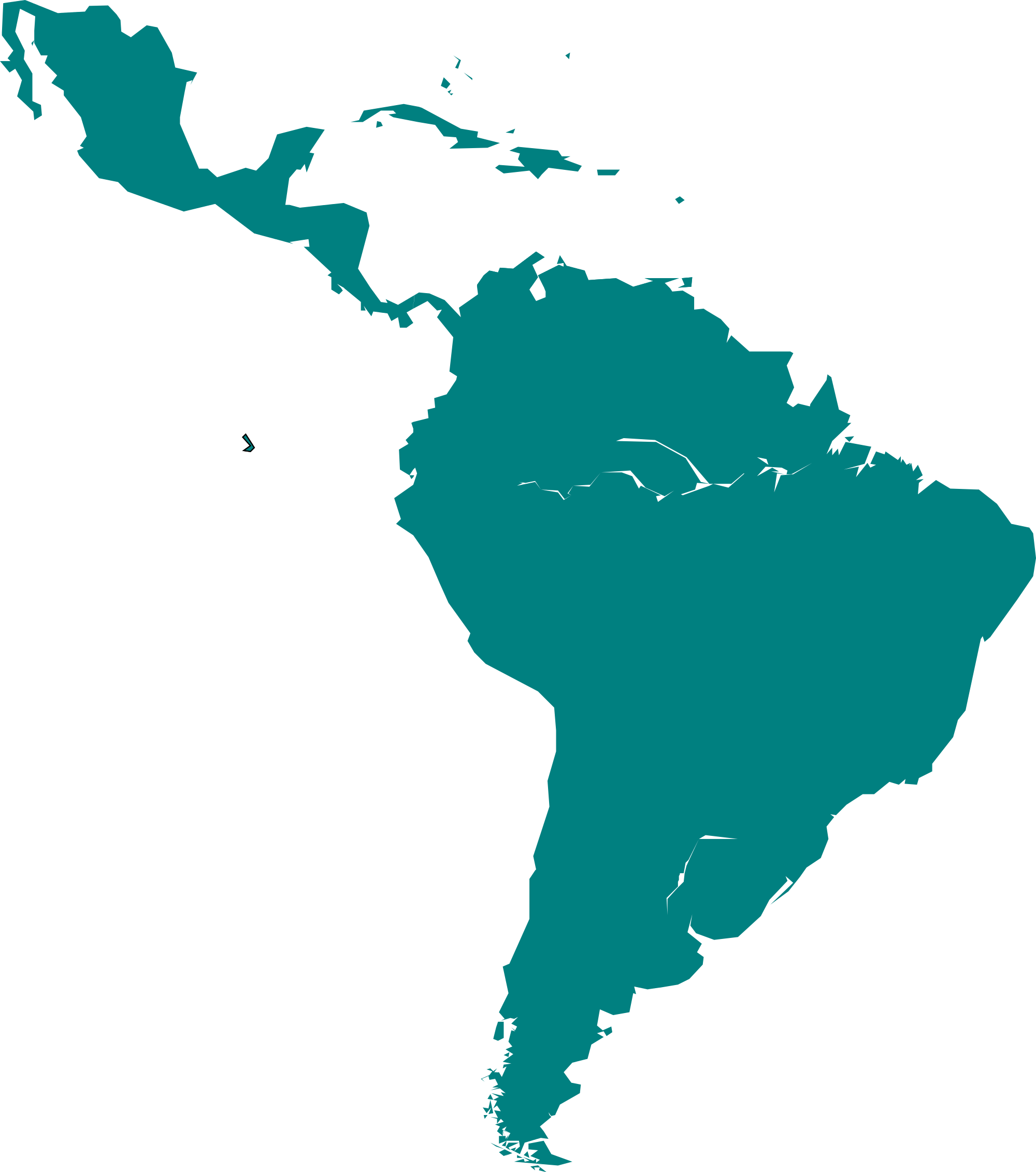 Simplified Mapof South America