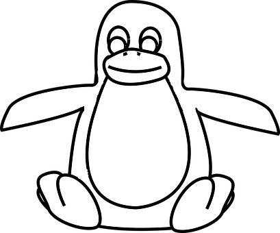 Simplified Penguin Drawing PNG with transparent background