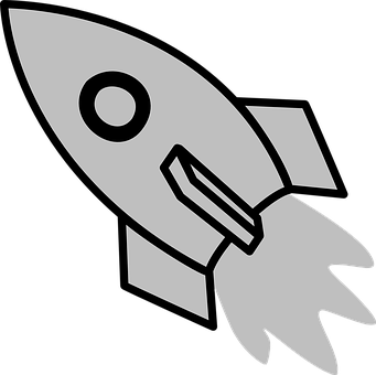 Simplified Rocket Icon PNG with transparent background