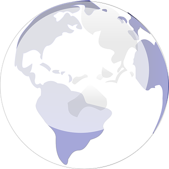 Simplified Stylized Globe Graphic PNG with transparent background