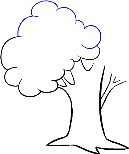 How To Draw Cartoon Tree - Cartoon Pencil Tree Drawing, HD Png Download PNG with transparent background