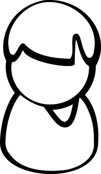 Simplified User Icon Blackand White PNG with transparent background