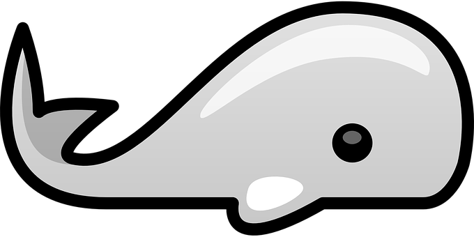 Simplified Whale Icon PNG with transparent background