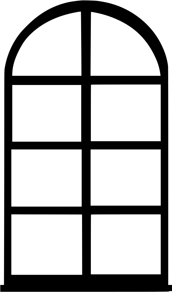 Simplified Window Outline PNG with transparent background