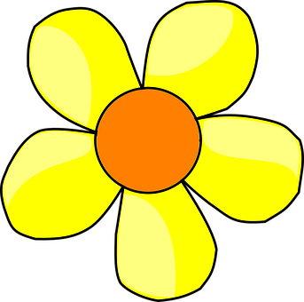 Simplified Yellow Daisy Illustration PNG with transparent background