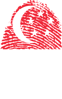 Singapore Fingerprint Flag Art PNG with transparent background