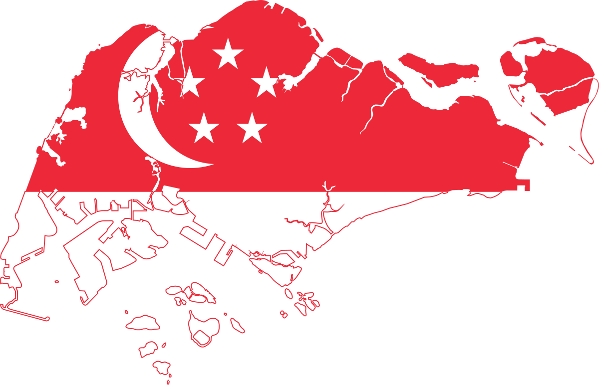 Singapore Flag Map Silhouette