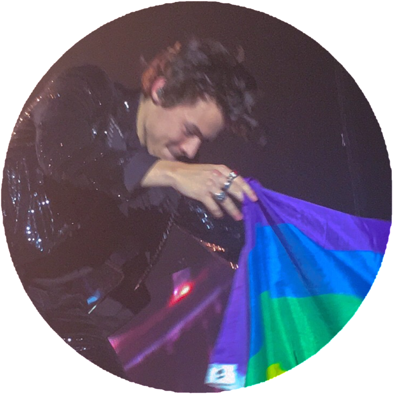 Singer Holding Pride Flag Concert Moment