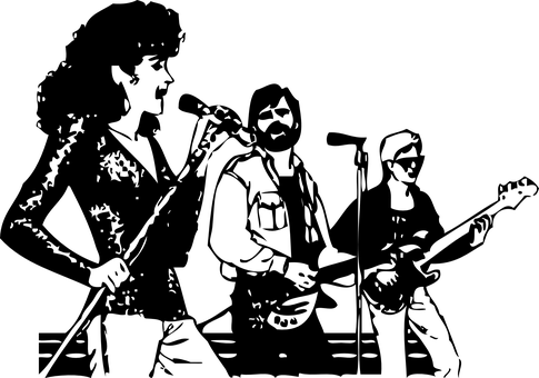 Singer Silhouette Stage Performance PNG image with a transparent background, free high-resolution download