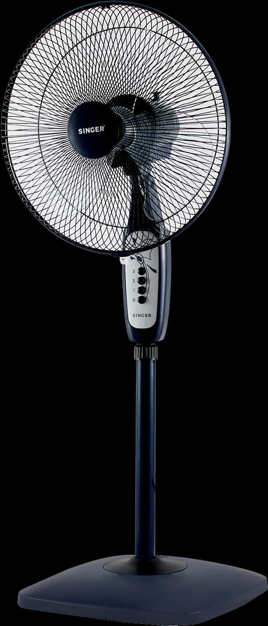 Singer Standing Fan Black Background