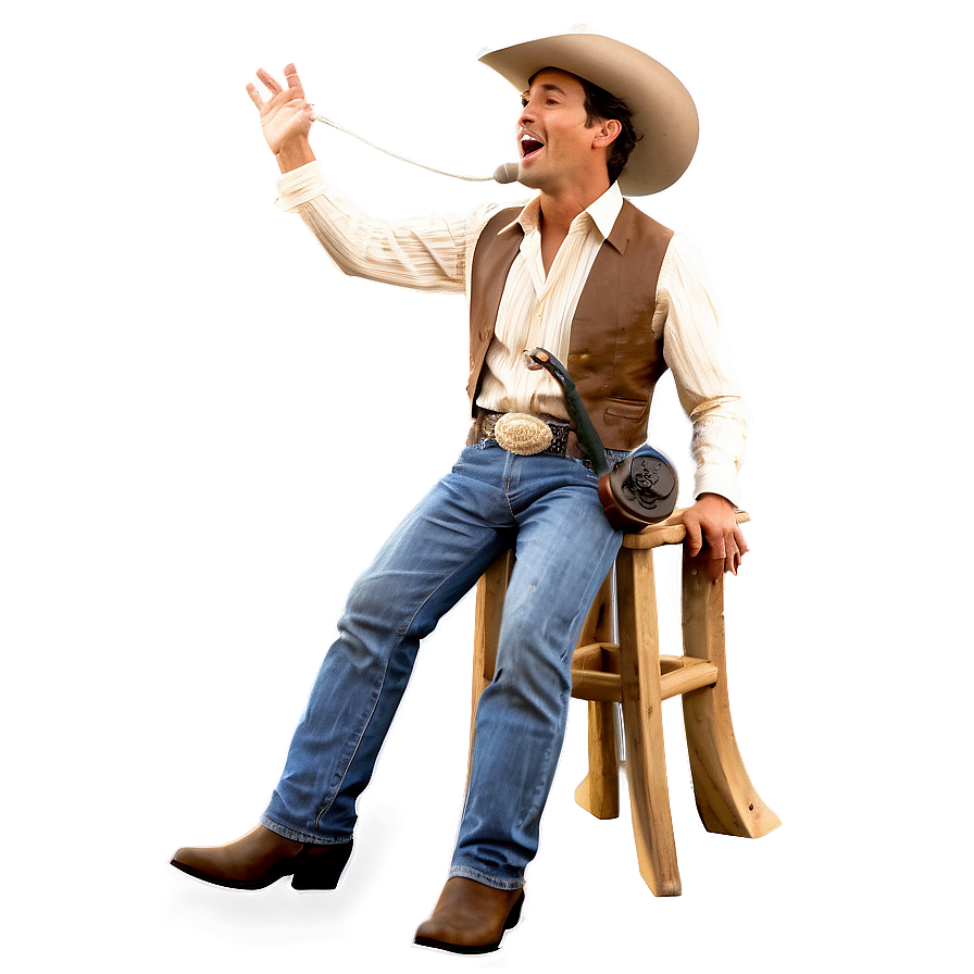 Singing Cowboy PNG qce83 PNG with transparent background
