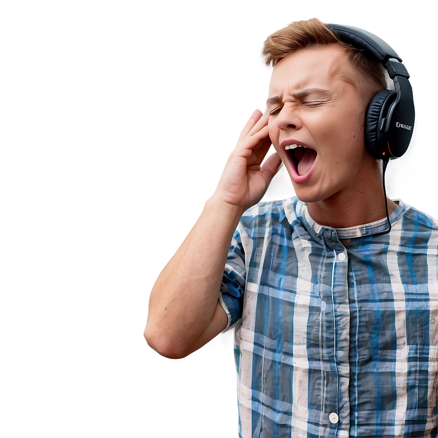 Singing With Headphones Png Afk42