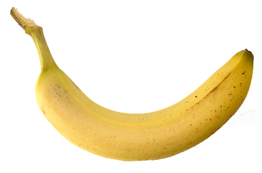 Single Banana Black Background PNG with transparent background