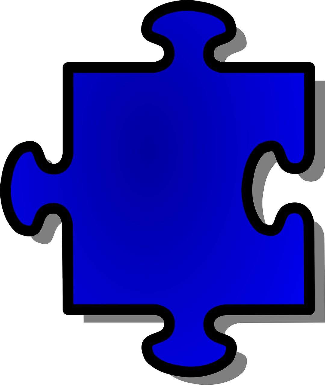 Single Blue Puzzle Piece