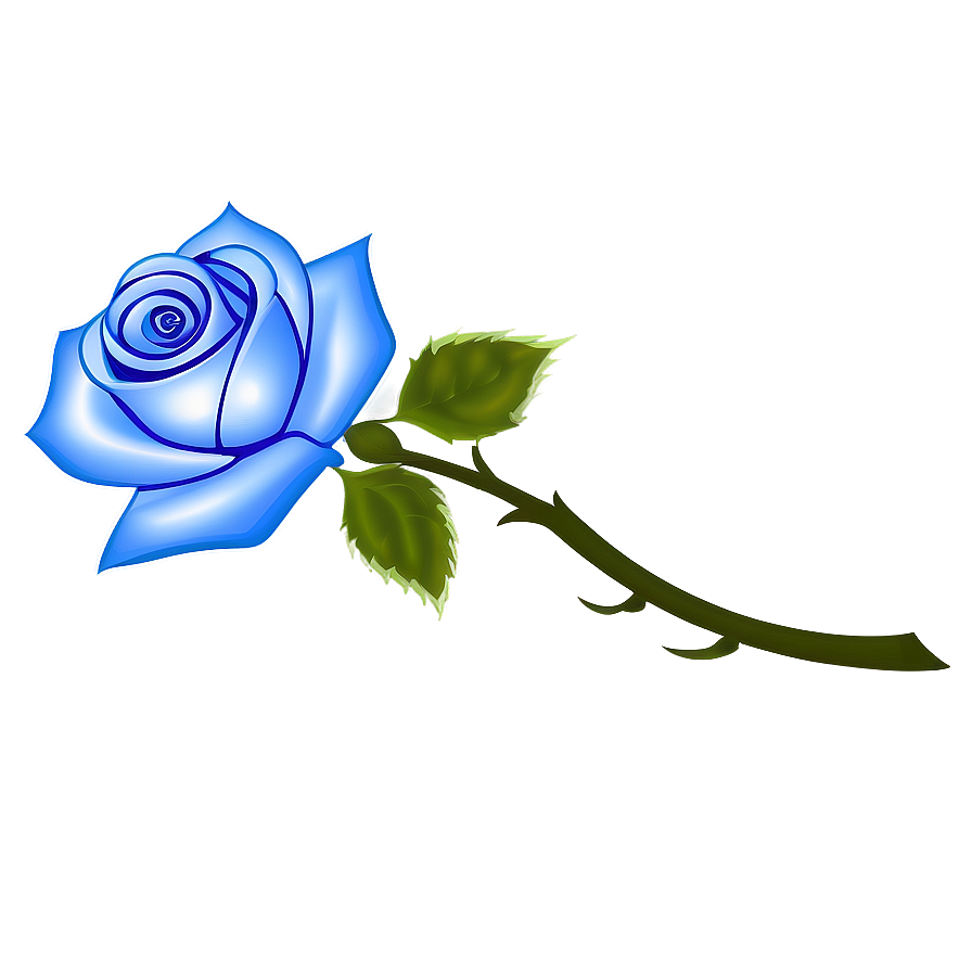 Single Blue Rose Png Twu