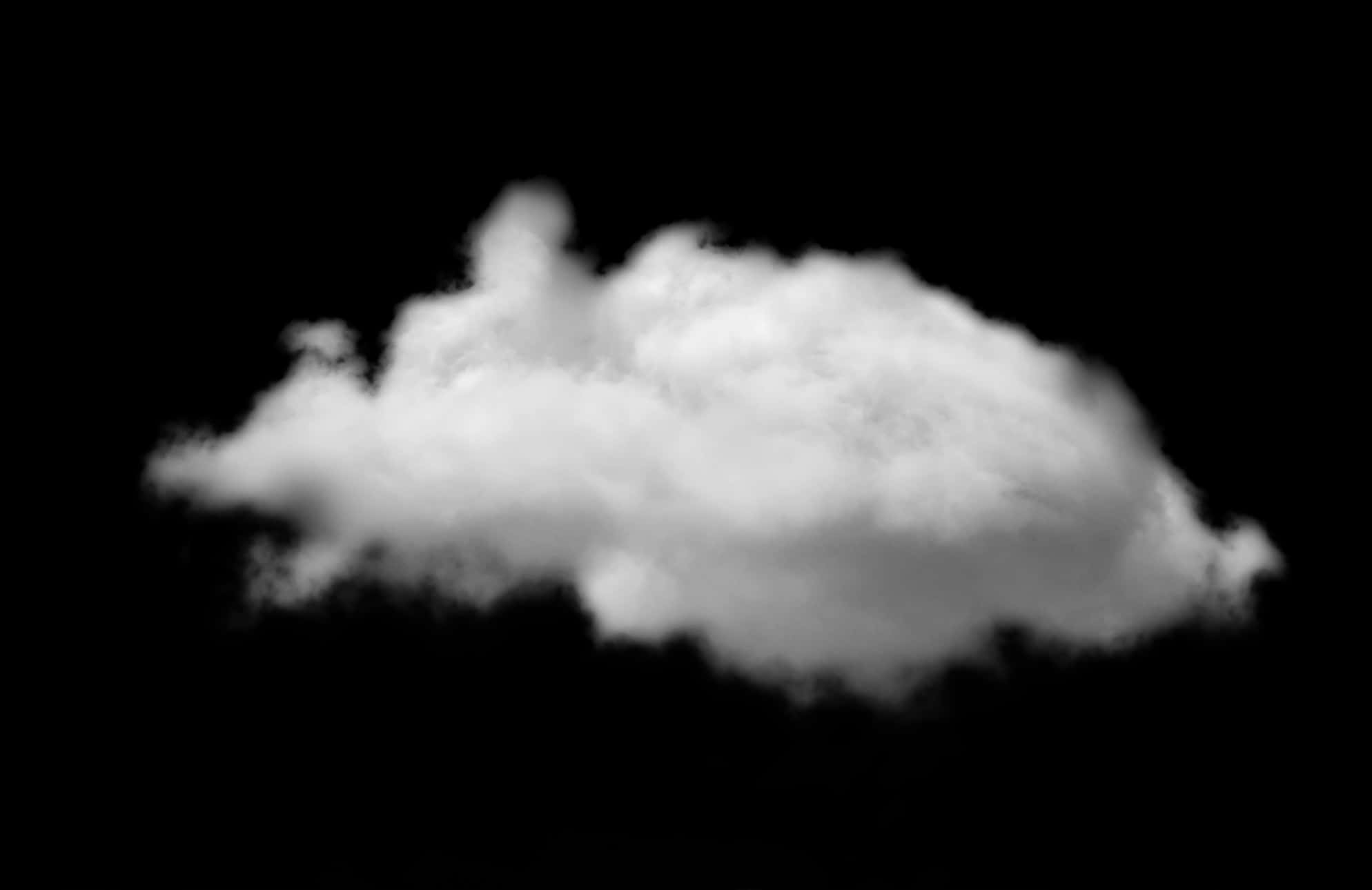 Single Cloud Black Background