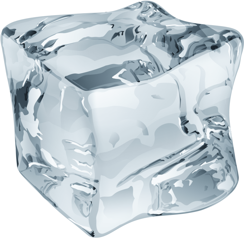 Single Crystal Clear Ice Cube PNG with transparent background