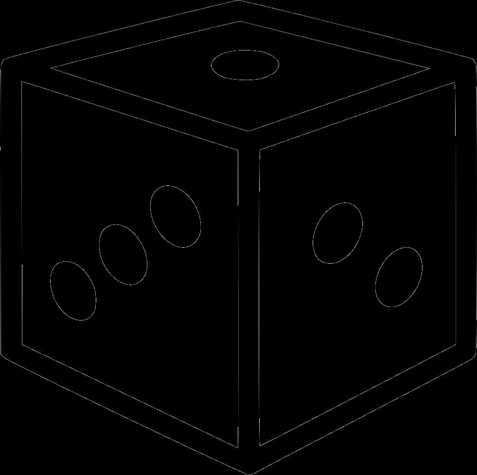 Single Die Line Art PNG with transparent background