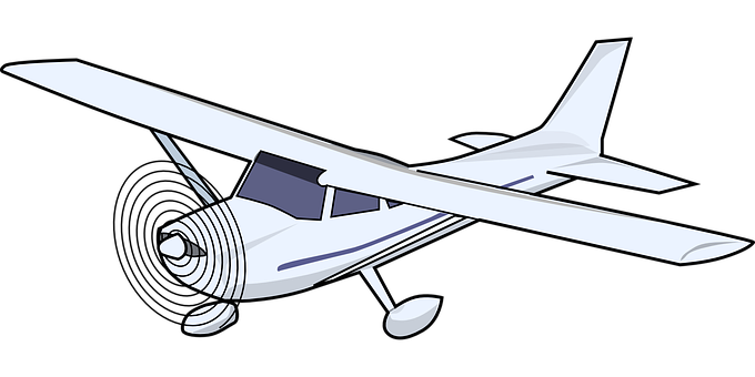 Single Engine Propeller Aircraft Illustration PNG with transparent background