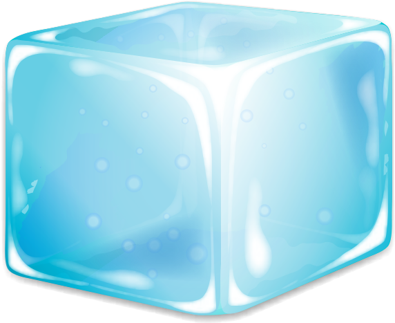 Single Frozen Ice Cube Illustration PNG with transparent background