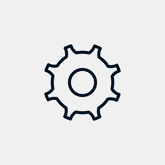 Single Gear Icon Graphic