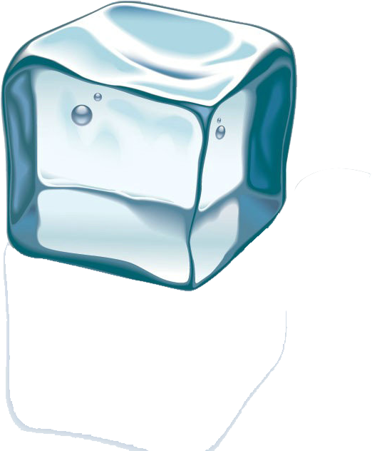 Single Ice Cube Illustration PNG with transparent background