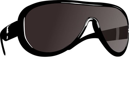 Single Lens Sunglasses Black Background PNG with transparent background