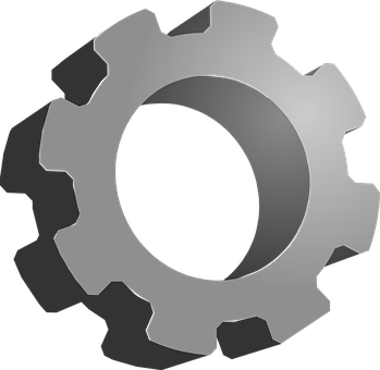 Single Metal Gear Graphic PNG with transparent background