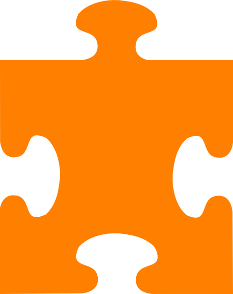 Single Orange Puzzle Piece