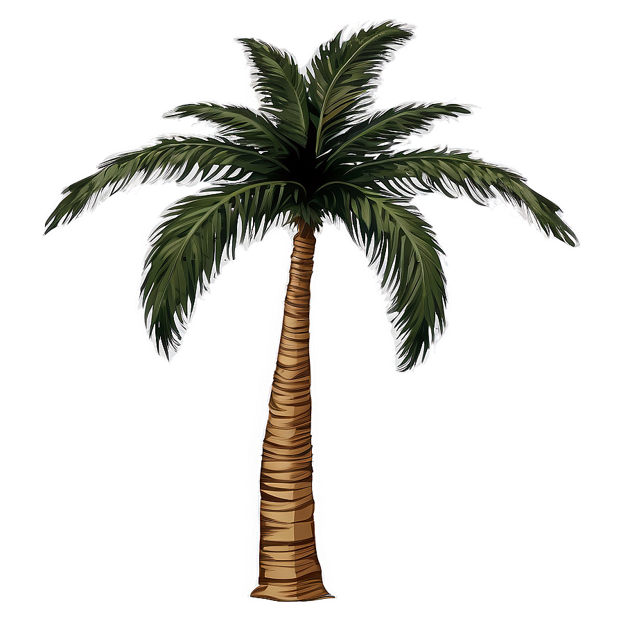 Single Palm Tree Silhouette Png 13