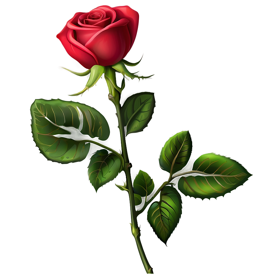 Single Rose Stem Png 41