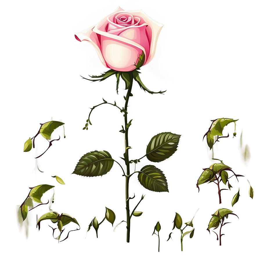 Single Rose Stem Png Qtf