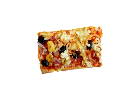 Single Slice Pizza Black Background