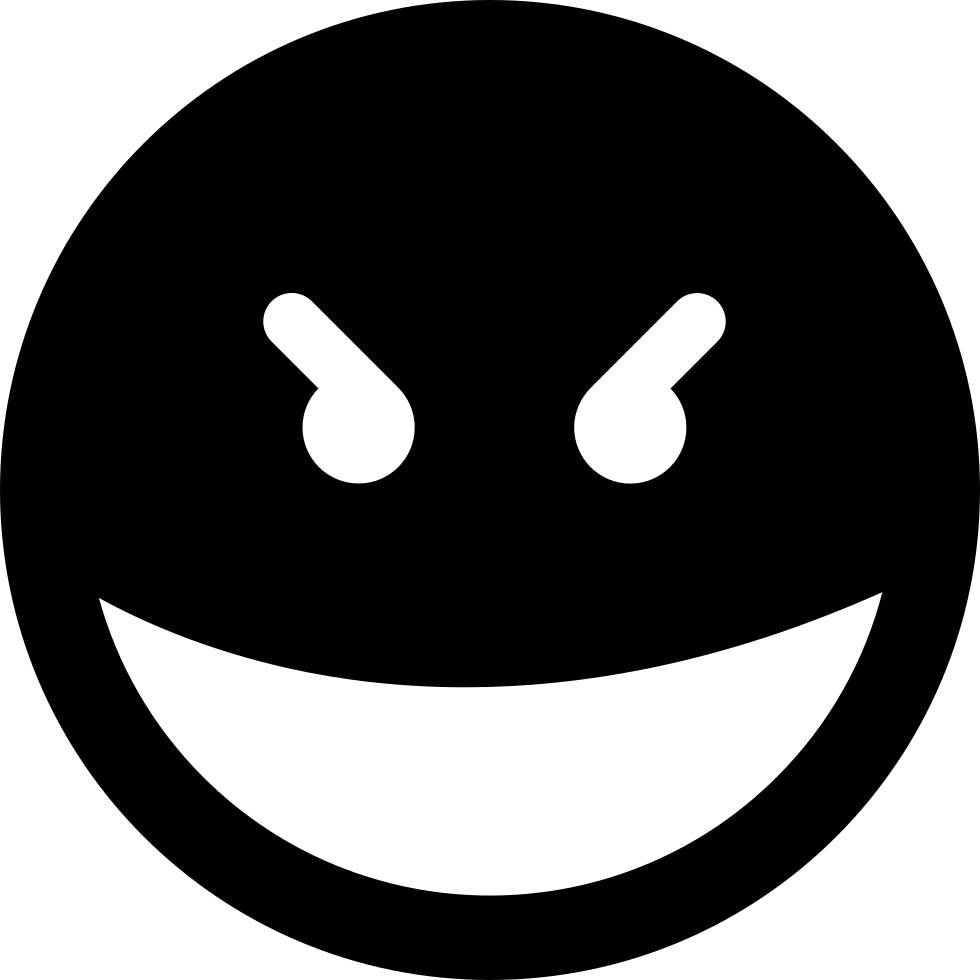 Evil Smile Square Emoticon Face - Evil Free Icon, HD Png Download PNG with transparent background