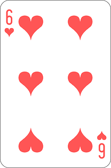 Six_of_ Hearts_ Playing_ Card PNG with transparent background