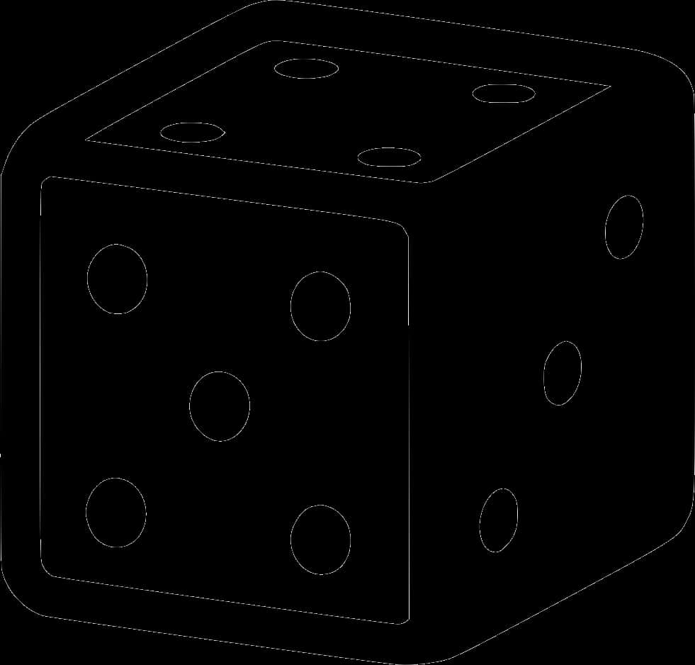Six Sided Dice Outline PNG image with a transparent background, free high-resolution download